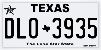 TX license plate DLO3935