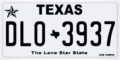 TX license plate DLO3937