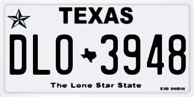 TX license plate DLO3948