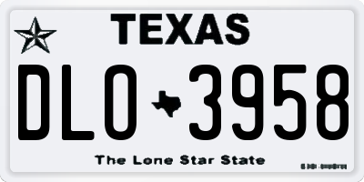 TX license plate DLO3958