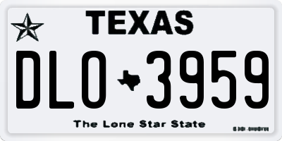 TX license plate DLO3959