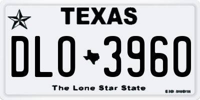 TX license plate DLO3960