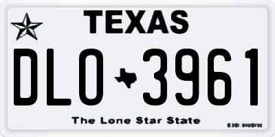 TX license plate DLO3961
