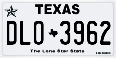 TX license plate DLO3962