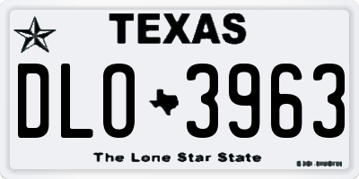 TX license plate DLO3963
