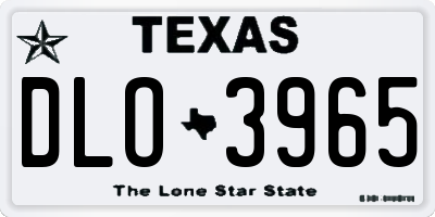 TX license plate DLO3965