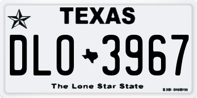 TX license plate DLO3967