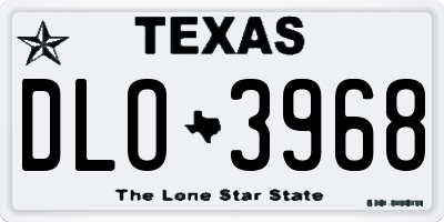 TX license plate DLO3968