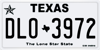 TX license plate DLO3972