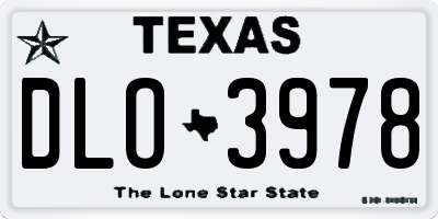 TX license plate DLO3978