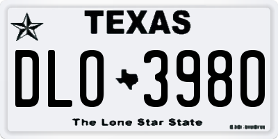 TX license plate DLO3980