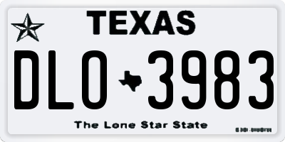 TX license plate DLO3983