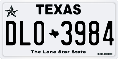TX license plate DLO3984