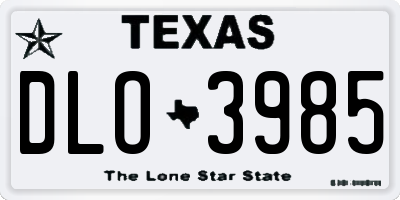 TX license plate DLO3985