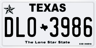 TX license plate DLO3986