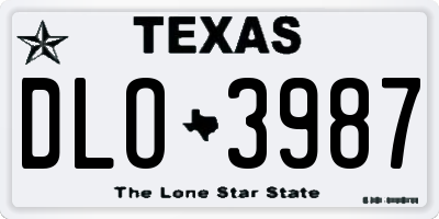 TX license plate DLO3987