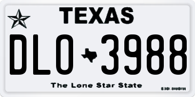 TX license plate DLO3988