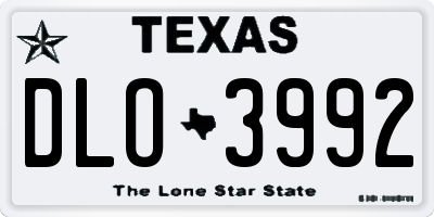 TX license plate DLO3992