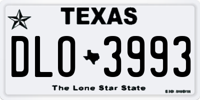 TX license plate DLO3993
