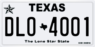 TX license plate DLO4001