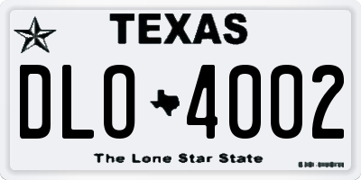 TX license plate DLO4002