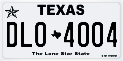 TX license plate DLO4004