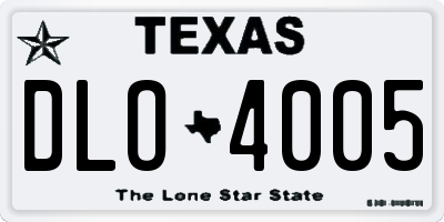 TX license plate DLO4005