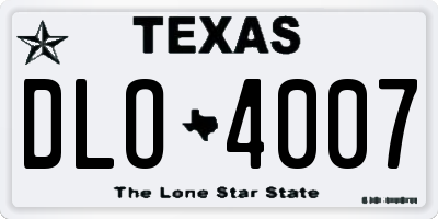 TX license plate DLO4007