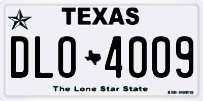 TX license plate DLO4009