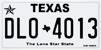 TX license plate DLO4013