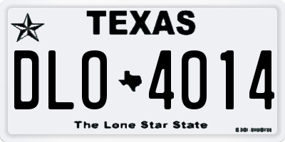 TX license plate DLO4014