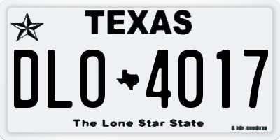 TX license plate DLO4017