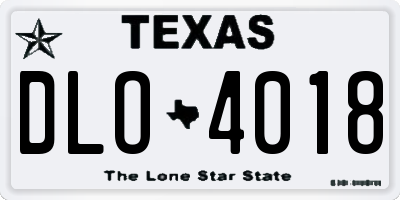 TX license plate DLO4018