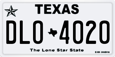 TX license plate DLO4020