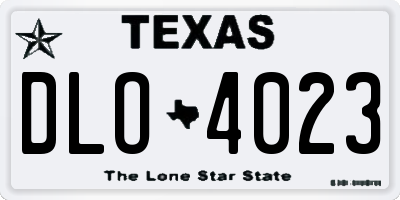 TX license plate DLO4023