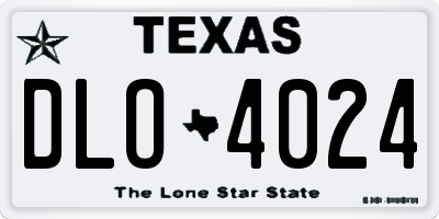 TX license plate DLO4024