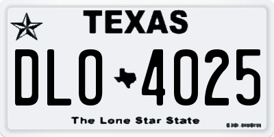 TX license plate DLO4025