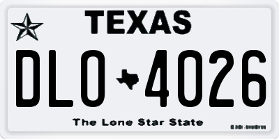TX license plate DLO4026