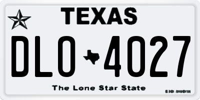 TX license plate DLO4027