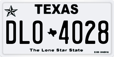 TX license plate DLO4028