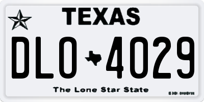 TX license plate DLO4029