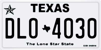 TX license plate DLO4030