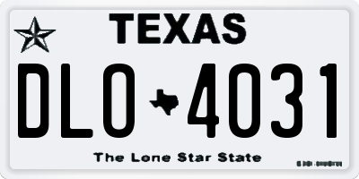 TX license plate DLO4031