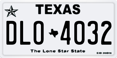 TX license plate DLO4032