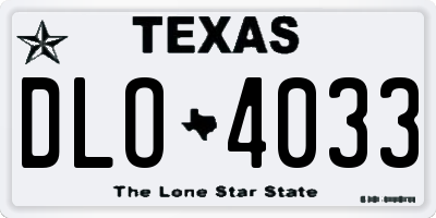 TX license plate DLO4033