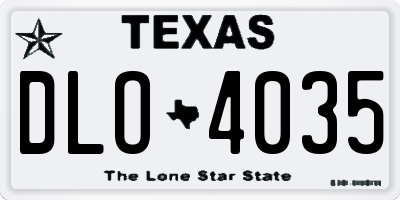 TX license plate DLO4035