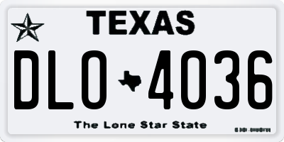 TX license plate DLO4036