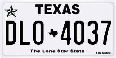 TX license plate DLO4037