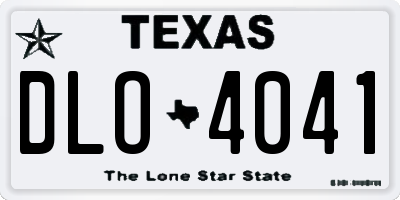 TX license plate DLO4041