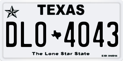 TX license plate DLO4043
